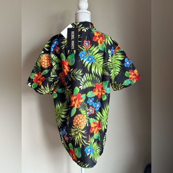 Rebel minds men’s casual button-down Hawaiian shirt - Picture 5 of 6